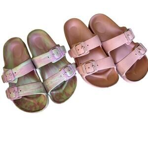 Cat & Jack pink sandals and purple teal sandal size 1